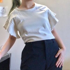 Anthropologie Flutter Sleeve Sweatshirt